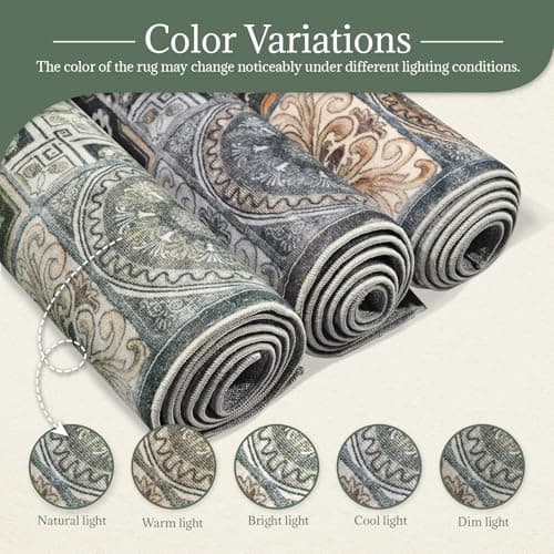 NoiFamo Machine Washable Entryway Small Area Rugs: Soft Non-Slip LowPile Door Mat Indoor Entrance 2x3 ThrowRug for High-Traffic Areas Kitchen, Hallway, Farmhouse Decor view 6