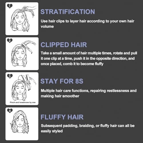 JINRI Hair Brush, Hair Iron, Pumped-Up Volume, Adjustable Temp, 360 ° Tail Rotation, Lasting Volume, for Short Or Thin Hair, Dual Voltage (100-240V), Volumizing Hair Iron, Purple, 1.38 inch view 4