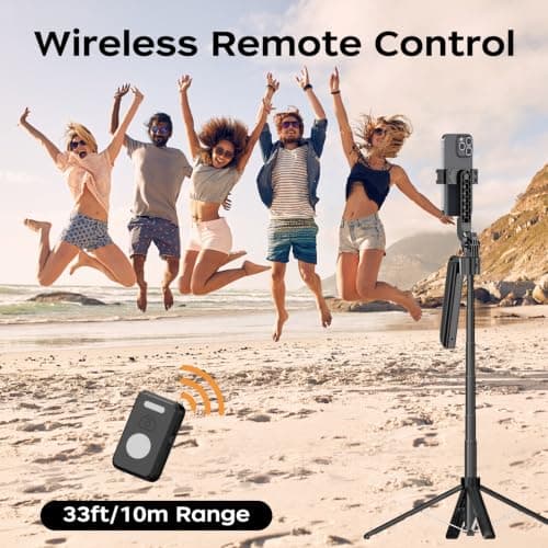 71" Auto Face Tracking Selfie Stick Tripod for iPhone with Lights view 6
