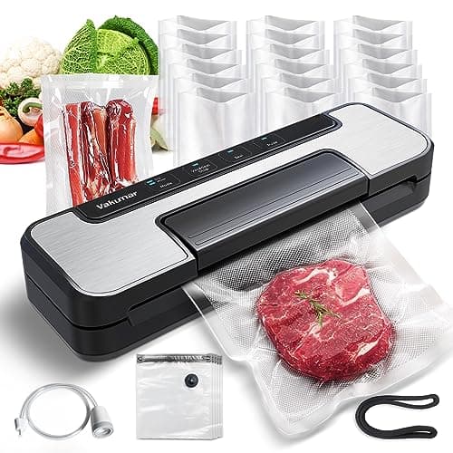 Vakumar Vacuum Sealer Machine, 80Kpa Food Vacuum Sealer Machine with Double Pump, Dry,/Moist, Pulse Mode, Handle Locked Design, LED Indicator Light & Cutter,12MM Widened Heating Strip view 1