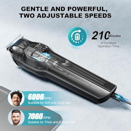 Kensen Manscape Dual Speed Body Hair Trimmer Men, 4-in-1 Beard Trimmer for Men, 210 Mins Usage Time Rechargeable Body Shaver for Hair/Beard/Ball/Groin, Waterproof Male Grooming Kit for Pubic Hair view 5