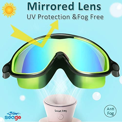 Seago Swim Goggles for Kids 3-14 Anti-Fog & UV Wide Clear View Boys Girls view 5