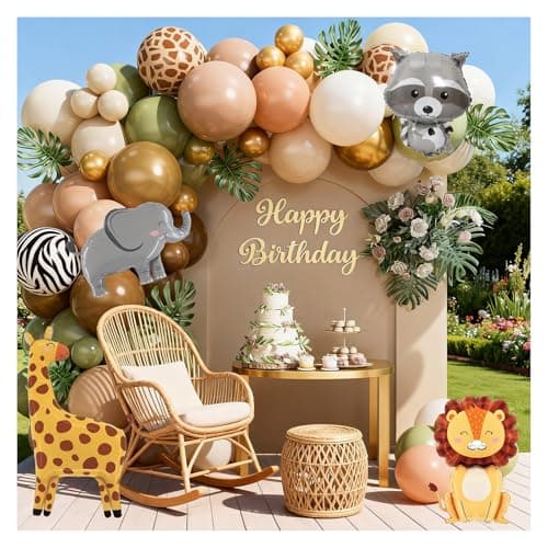 Tropical Jungle Animal Theme Birthday Party Balloon Decorations Kit，Ideal for Safari Adventure Birthday Parties, Kids Theme Decorations, Zoo Theme Parties, and Outdoor Adventure Party Decor — image 1