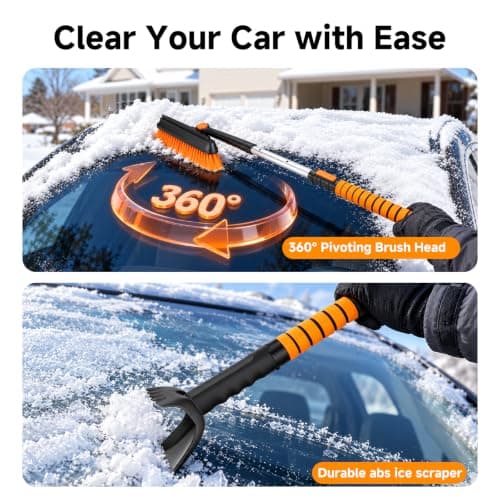 39" 3-in-1 Extendable Snow Brush and Ice Scrapers for Car Windshield view 4