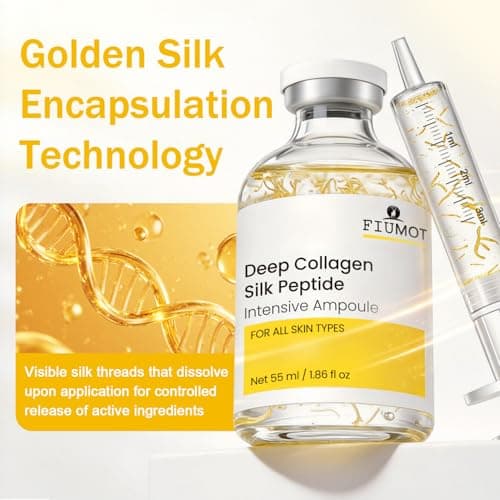 Deep Collagen Silk Peptide Intensive Ampoule with 30 Peptides, ~120 Da Collagen & Panthenol, Hydrating and Firming Serum for Fine Lines, Face & Neck, 1.86 fl oz view 2