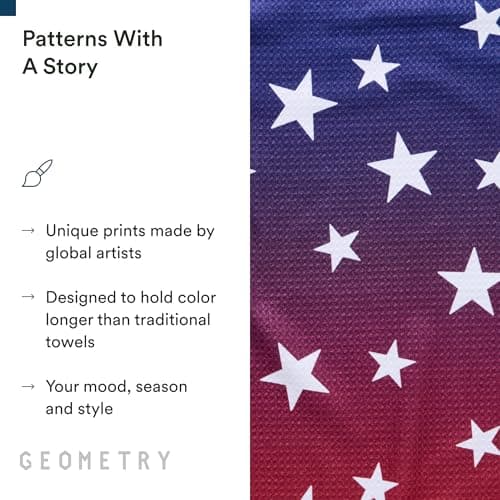 GEOMETRY Kitchen Tea Towel - Quick Dry Microfiber Cloth Dish Towels for Kitchen Drying - Premium Quick Dry Towel (Gradient Star, 1-Pack) view 6