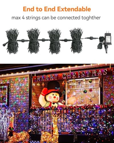 Blingstar Christmas Lights Colored String Lights 33 Ft 100 LED Waterproof Multicolor Twinkle Lights 8 Modes 30 V Plug in Fairy String Lights for Indoor Outdoor Xmas Tree Bedroom Garden Party Decor view 3
