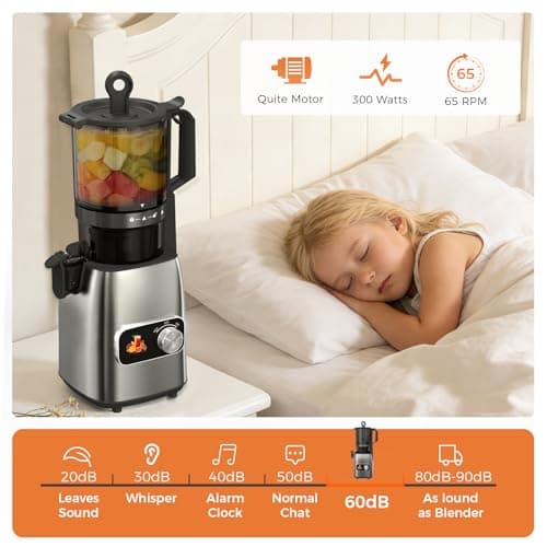 Single Auger Masticating Cold Press Juicer Machines, High Efficiency Slow Juicer with Large Capacity Juice & Pulp Cups, Easy to Clean Juicer for Fruits and Vegetables view 4