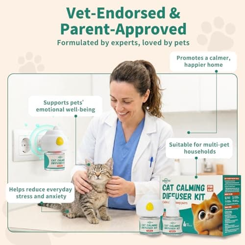 Pawith Cat Calming Diffuser with Pheromones – Cat Pheromone Diffuser for Cats, Helps Reduce Stress, Anxiety, Scratching & Urine Marking, Calming Diffuser for Cats with 2 Refills view 6
