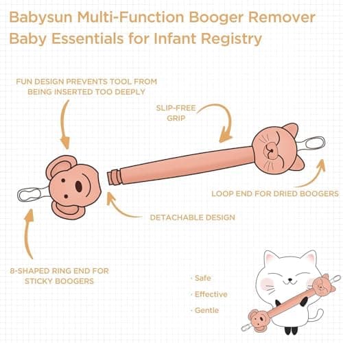 3 in 1 Baby Booger Remover and Baby Ear Cleaner Tool Baby Nose Cleaner with Soft Silicone End Dual Ear Wax and Snot Remover Safe Nasal Picker for Newborns Infants & Toddlers, BPA Free view 4