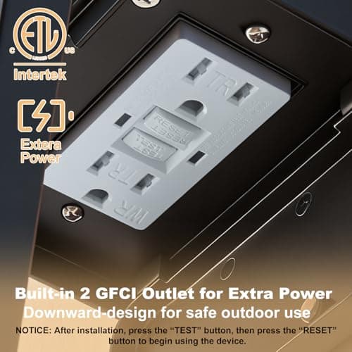 Porch Light with GFCI Outlet with Remote,Dusk to Dawn Motion Sensor Outdoor Light,Upgraded 4 Lighting Modes Black Front Door Light,Waterproof Outside Lights for House Patio Garage Entryway, 2 Pack view 3
