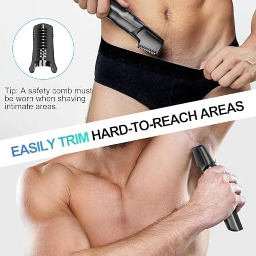 Kensen Manscape Dual Speed Body Hair Trimmer Men, 4-in-1 Beard Trimmer for Men, 210 Mins Usage Time Rechargeable Body Shaver for Hair/Beard/Ball/Groin, Waterproof Male Grooming Kit for Pubic Hair view 4