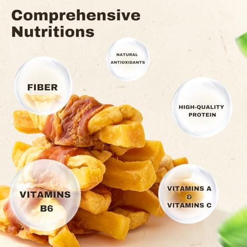 PETPHABET Chicken Wrapped Sweet Potato Apple Dog Treats - Healthy Jerky Dog Chews, Rawhide Free Training Treats for Small, Medium, Large Dogs, Soft Snacks High Protein & Low Fat, Easy to Digest, 14oz view 5