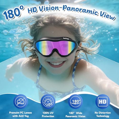 LEEIGGT Swim Goggles for Kids 8-14, Youth Beginner Swimming Goggles Anti Fog UV Protection, Leakproof Wide View view 4
