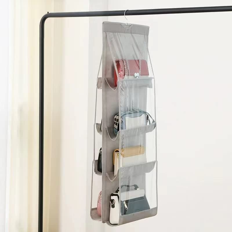 AYWVRBST Handbag Purse Organizer, 8 Pockets, Dust Proof Purse Organizer Closet, Wardrobe Closet Organizer, Washable Handbag Organizer for Handbags Purse (Gray, 8) view 2