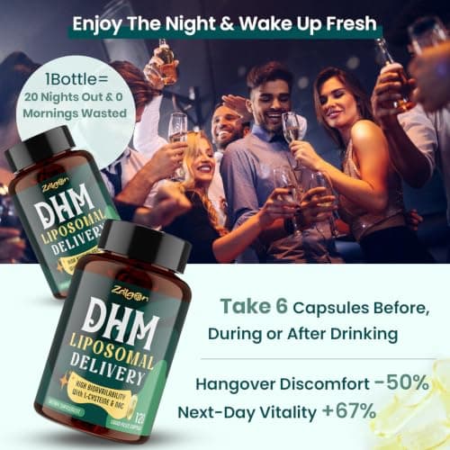 Liposomal DHM with Milk Thistle, NAC & B Vitamins, After-Drinking Support | Dihydromyricetin with L-cysteine & L-Theanine for Liver Detox and Supports Glutathione Production, Electrolytes for Hydration view 6