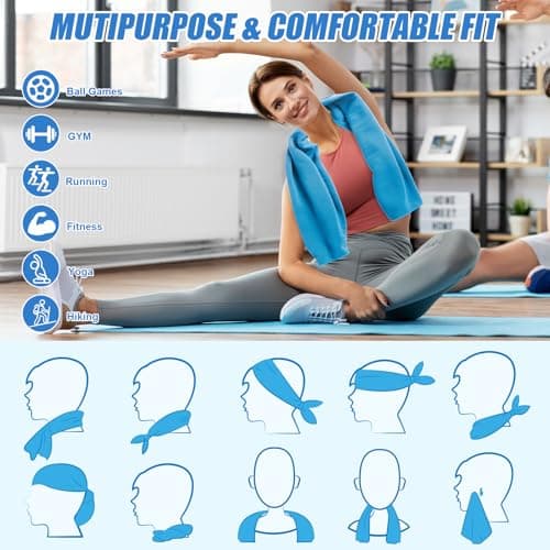 Yaozoon 4 Pack Cooling Towels Cloth for Neck and Face, Ice Cool Towel Cold Rags for Sports Gym Fitness Yoga Running Tennis Baseball Hiking Camping(Y-4PACK-02) view 4