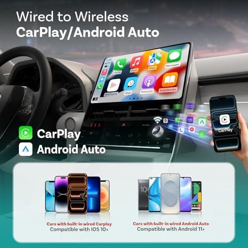OTTOCAST Mini Tube 2026 Wireless CarPlay & Android Auto Adapter, 5GHz WiFi Auto Connect, Plug & Play for iPhone & Android, Stable Performance, Premium Aluminum Design view 2
