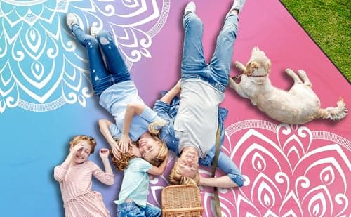 AISPARKY Beach Blanket Waterproof Sandproof, Oversized Large Beach Mat 79" X 83"/120"x108" for 1-8 Adults, Quick Drying&Compact&Lightweight, Picnic Mat Vacation Essentials for Beach Camping Travel view 6