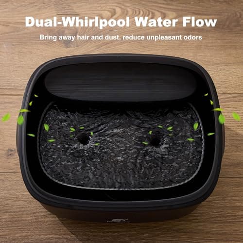 HOLAPAW Dog Water Fountain for Large Dogs, 2.1Gal/8L Dog Water Bowl Dispenser, No Spill Automatic Pet Water Fountain for Dogs Cats Multiple Pets with Ultra Quiet Pump, 3 Filter Replacement, Black view 2