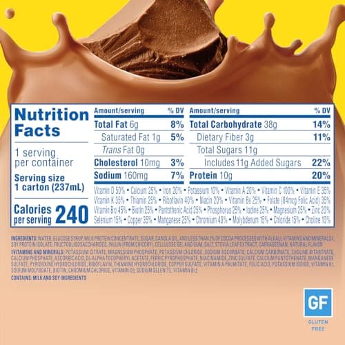 Carnation Breakfast Essentials Ready to Drink with Fiber, Rich Milk Chocolate, 8 FL OZ Carton (Pack of 24) view 3