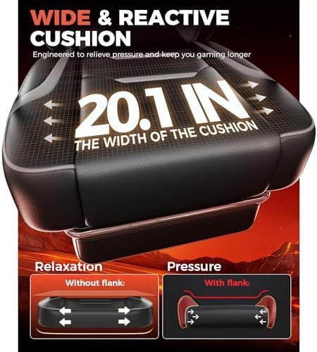 GTPLAYER Gaming Chair for Adults, Big and Tall 350LBS Heavy Duty Office Chair, Ergonomic High Back Lumbar Support and Recliner for Back Pain Relief, Sky Gray view 4