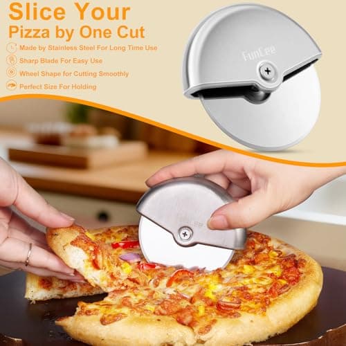 Premium Pizza Cutter Wheel with Sharp Blade For Cutting Through Pizzas, Crusts, Pies and More, Stainless Steel Knife with Ergonomic and Comfort Grip, Dishwasher Safe view 4