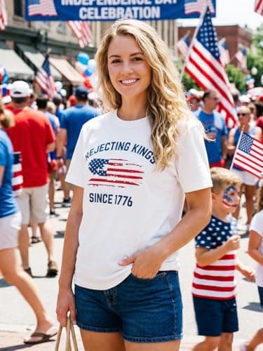 American Shirts for Women 1776 Shirt 250 Anniversary USA Top 4th of July Patriotic T-Shirt America Flag Graphic Tee view 2