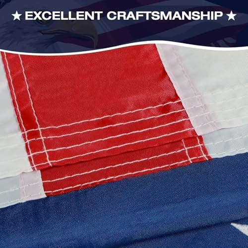 American Flags for Outside 3x5 FT American Flag | USA Flag 3 X 5 Heavy Duty Outdoor US Flags with Embroidered Stars, Sewn Stripes, Thick Spun Polyester Vivid Color UV & Fade Resistant, Brass Grommets view 6