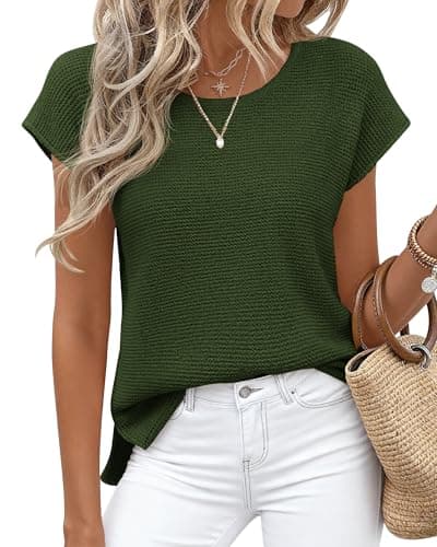 BTFBM Sweater Vest Women 2026 Spring Summer Cap Sleeve Crew Neck Casual Loose Business Tops Western Vacation Outfits view 2