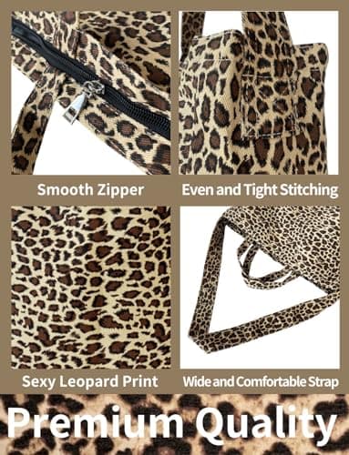 Gleease Leopard Crossbody Bag for Women Leopard Print Tote Bag Cheetah Bag Purse Handbag view 6