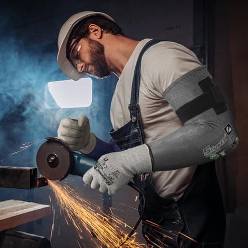 Schwer AIR-SKIN Cut Resistant Arm Sleeves - Lightweight Protection for Thin Skin, Gardening, Kitchen & Pet Care | ANSI A6 Rated, 1 Pair, Grey, 18 IN view 2