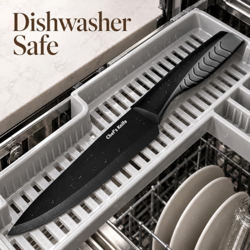 Knife Set with Built-in Sharpener Block, Dishwasher Safe view 4