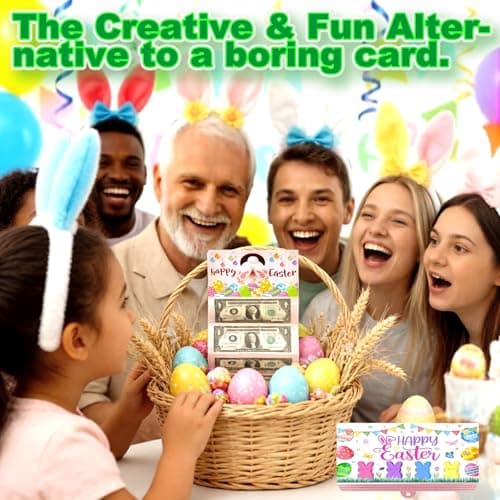 Easter Money Envelope for Cash with 10 Slots, Bunny Card for Easter, Birthday, Graduation, Party Gifts | Creative Cash Envelope for Men, Women, Boys, Girls, Teens, Adults (Pink, 1Pcs) view 4