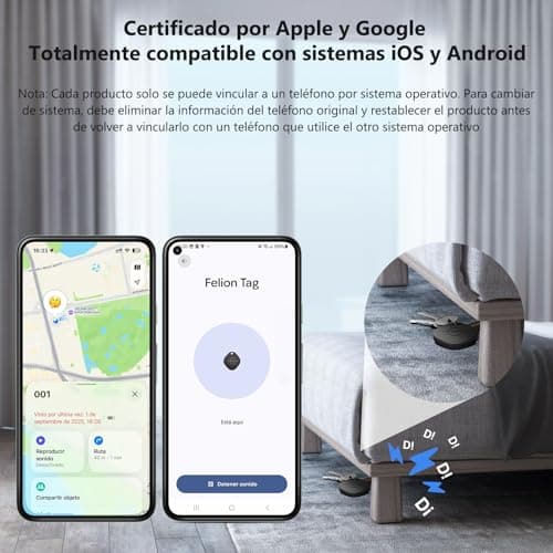 VOCOlinc Air Tracker Smart Tags for Android & iOS 4 Pack, Removable Battery | New Dual System Bluetooth Tracker Works with Google Find Hub or Apple Find My App, Key Finder, Backpack, Suitcases view 2