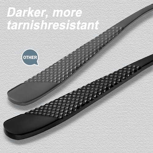 Runfly 20 Piece Hammered Black Silverware Set, 18/10 Stainless Steel Flatware Set, Modern Kitchen Utensil Set Service for 4, Tableware Set, Cutlery Set Including Fork Spoon and Knife view 3