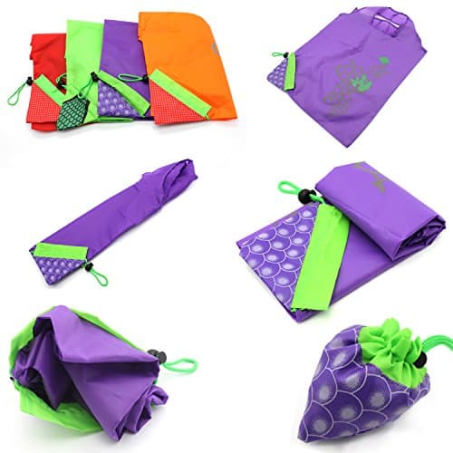 Dodkes 10PCS Fruits Reusable Grocery Shopping Tote Bags Folding Pouch Storage Convenient for Travel view 6