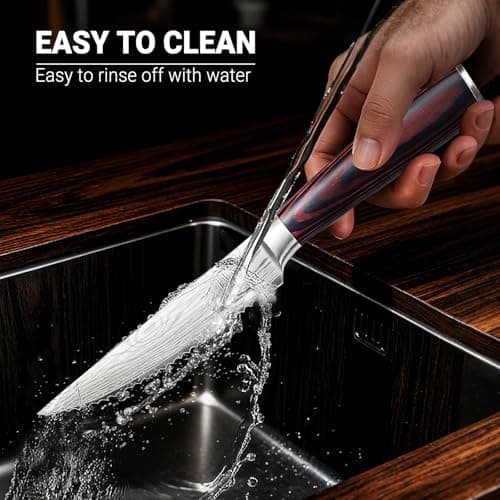 DAJOUJS 4.5 Inch Serrated Steak Knife - Ultra Sharp Serrated Knife Japanese High Carbon Steel Blade, Ergonomic Handle, Premium Kitchen Cutlery for Steak, BBQ & Outdoor Meals view 5