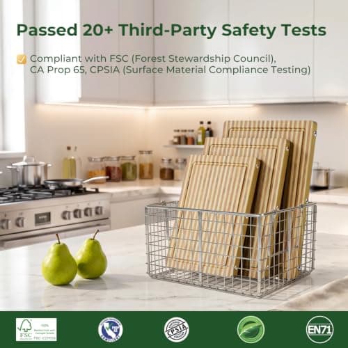 3Pcs Formaldehyde Free, Glue Free, Zebra Bamboo Cutting Board Set view 6