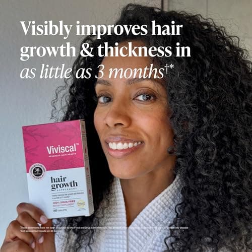 Viviscal Hair Growth Supplements for Women, Thicker Fuller Hair Support for Thinning Hair and Hair Loss, with Biotin and Marine Collagen, Drug-Free, 180 Tablets, 90-Day Supply view 4