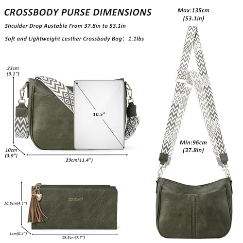 TANTOMI Crossbody Bags for Women Crossbody Purses and Wallet Vegan Leather Women's Shoulder Handbag for Everyday 2 PCS Set view 4