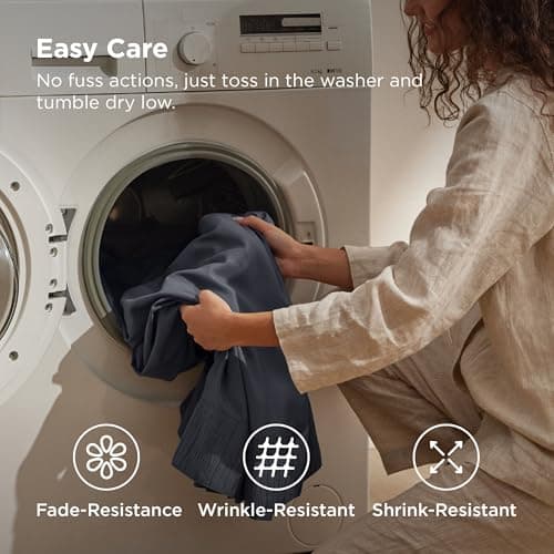 Bedsure California King Sheet Sets - 4 Pieces Soft Cal King Sheets - Breathable & Cooling - Hotel Luxury - Easy Care Polyester Microfiber Bedding for Women, Men, Dark Grey view 5