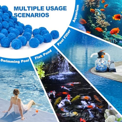 TTQ Pool Filter Balls for Sand Filter Systems, 3.3 Lbs Reusable Polyester Fiber Filter Media, Blue Filter Balls for Above Ground and Inground Pools view 4