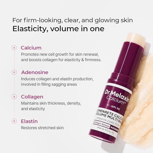 Dr.Melaxin Calcium Multi Balm Stick, Collagen & Elastin Wrinkle Stick, All-in-One Hydrating Balm, Eye & Neck Balm, Makeup Base & Face Moisture Balm, Korean Skincare, 0.31 oz view 5