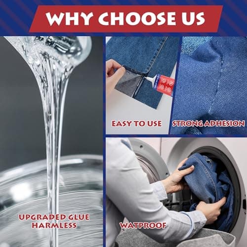 YAFLC Fabric Glue Permanent, Fabric Glue for Patch, Clear Fabrics Adhesive for Clothing Permanent Washable for All Cotton, Denim, Flannel, Polyester 2 x 75 ml view 5