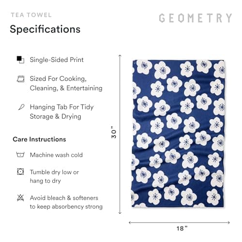 GEOMETRY Kitchen Tea Towels - Quick Dry Microfiber Dish Towels for Kitchen Every Bloom, 18" x 30" 2 Pack view 3
