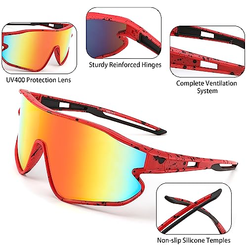 FEISEDY Unisex Youth Sunglasses, Teens Baseball Tennis Sunglasses, UV400 Sports Boys Girls Cycling Shades B4064 view 5