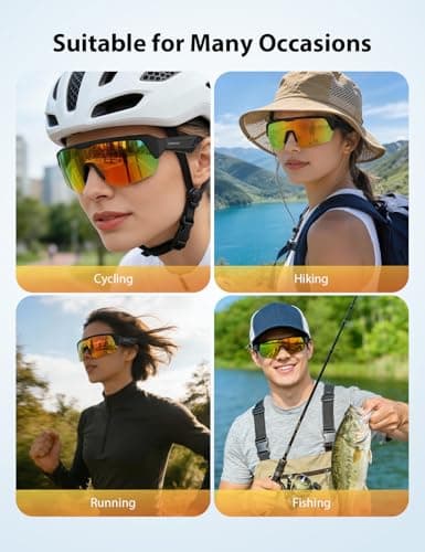 AIRMARS Bluetooth Sunglasses for Men and Women, Built-in Mic & Speakers, Polarized Sport Smart glasses for Running/Cycling, UV Protection, Voice Control (Colorful) view 6
