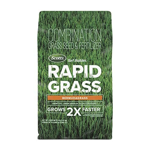 Scotts Turf Builder Rapid Grass Bermudagrass - Combination Fertilizer and Grass Seed for Lawns, Covers Up To 5,000 sq. ft., 4 lb.