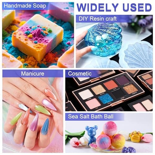 MTBJZJ Mica Powder for Resin, 15 Colors - 20g/Bottle of Epoxy Resin Color Pigment,for Candle Dye, Lip Gloss Pigment, Soap Making, Slime Colorant, Paint, Bath Bombs,Nail Polish and Eye Shadow view 6